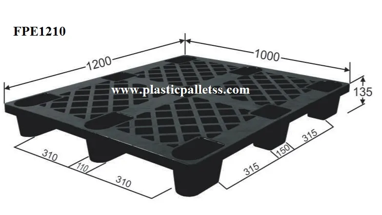 FPE1210 - Export Pallets plastic pallet size 1200 mm x 1000 mm x 135 mm export-ready, durable, suitable for UAE logistics