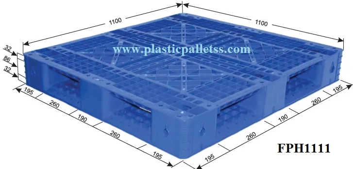FPH1111 - HDPE Pallets plastic pallet size 1100 mm x 1100 mm x 150 mm export-ready, durable, suitable for UAE logistics
